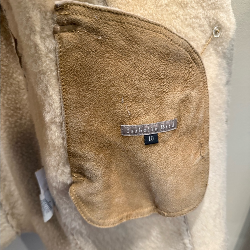 Tan Shearling Leather Jacket - image 3